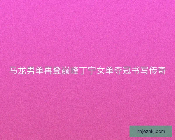 马龙男单再登巅峰丁宁女单夺冠书写传奇